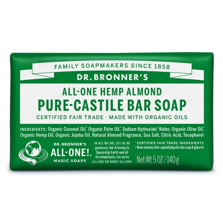 (3 pack) Dr. Bronner's Almond Bar Soap (Best Dr Bronner's Soap For Acne)