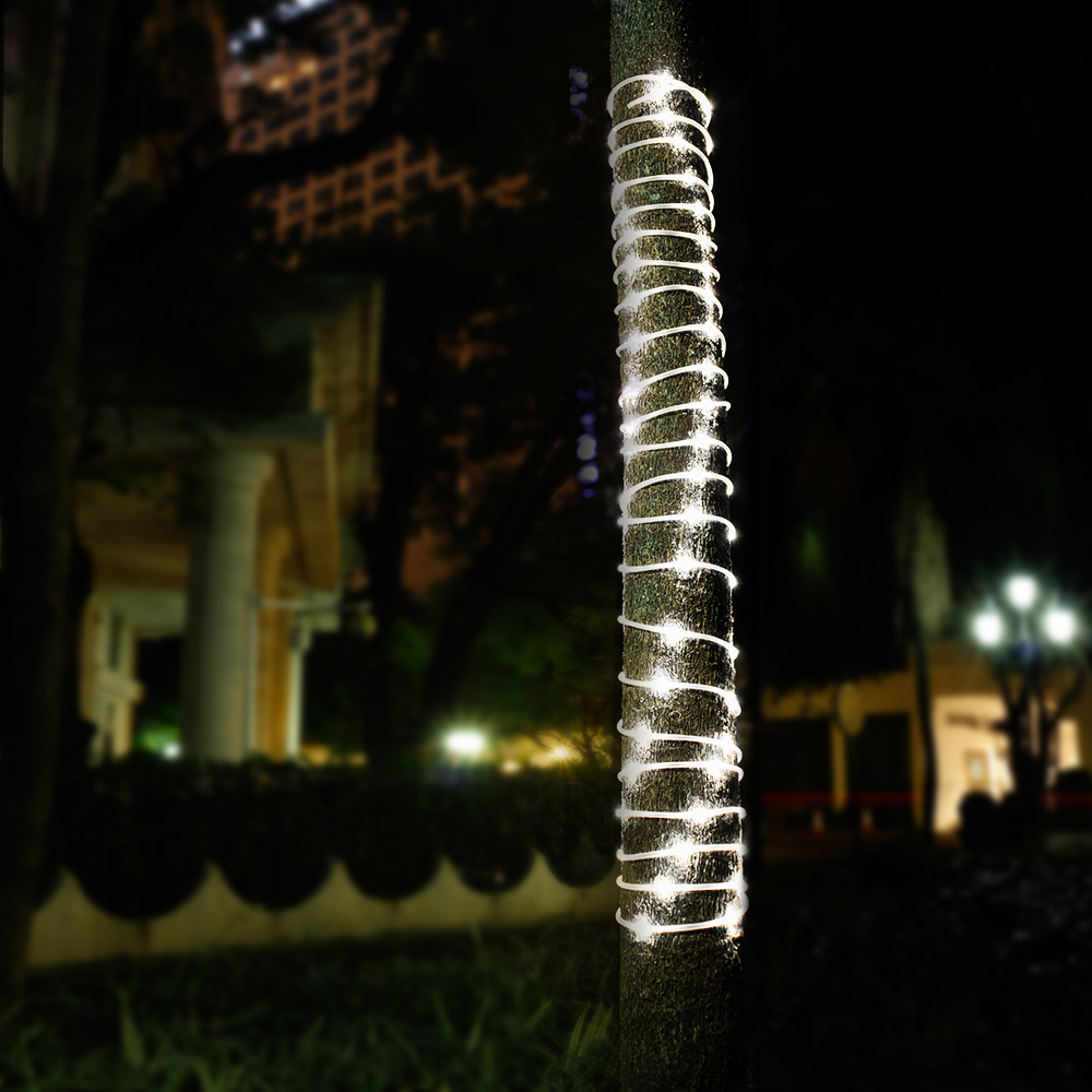 AGPtek 75.5FT 200LED Solar Powered Rope String Fairy Lights,Cool White 8 Modes Waterproof Outdoor - image 3 of 9
