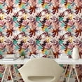 thumbnail image 2 of Ambesonne Leafy Design Peel & Stick Wallpaper for Home, Exotic Aquarelle Leaf, 13"x100", Chocolate Pale Pink White, 2 of 5