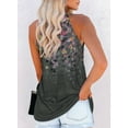 thumbnail image 2 of Asyoly Womens Tops Summer Casual Blouses Halter High Neck Tie Dye Floral Print Shirts Tank Top, 2 of 4