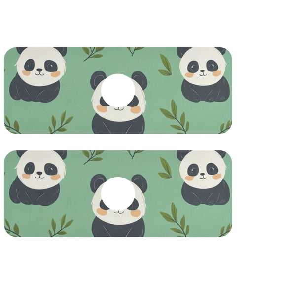 Cartoon Cute Panda Kitchen Sink Splash Guard, Silicone Sink Faucet Mat Dry Out the Kitchen Bathroom