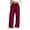 Wine, variant on Enjoytime Work Pants Women Solid Color Stretch Waist Strap Drawstring Wide Leg Pants Travel Casual Loose Trousers Green M