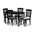 thumbnail image 2 of Baxton Studio Mael Modern and Contemporary Grey Fabric Upholstered Espresso Brown Finished 5-Piece Wood Dining Set, 2 of 6