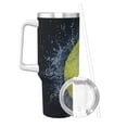 thumbnail image 2 of Picia Tennis Ball In Fire And Water Pattern 40oz Ice Bully Insulated Tumbler with Handle, Double-Wall Stainless Steel Cup, Leak-Proof Lid and Straw, 2 of 8