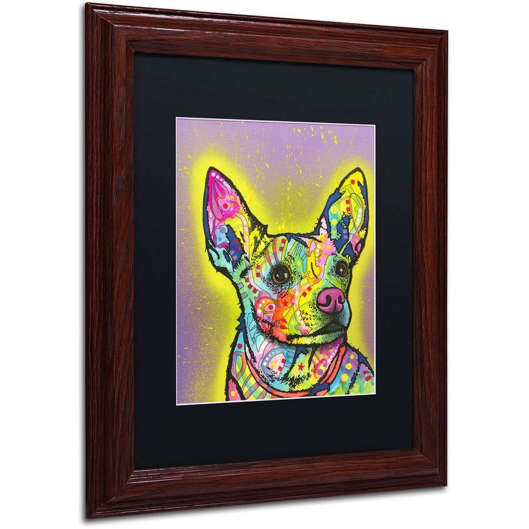 Trademark Fine Art "Listening" Canvas Art by Dean Russo, Black Matte, Wood Frame