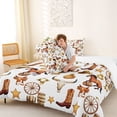 thumbnail image 5 of jejeloiu Rustic Farmhouse Cabin Queen Comforter Set Kids,Vintage Farm Animal Horse Bedding Comforter Set For Men,3 Pieces, 5 of 8