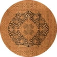 thumbnail image 1 of Ahgly Company Indoor Round Oriental Orange Industrial Area Rugs, 3' Round, 1 of 4