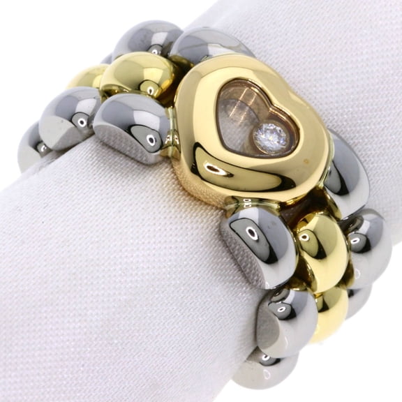 Pre-Owned Chopard Happy Diamonds Ring - 18K Yellow Gold/Stainless Steel Women's