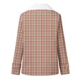 thumbnail image 4 of Winter Warm Zip Up Jackets for Womens Fashion Plus Size Plaid Printed Fashionable Long Sleeved Pocket Composite Plush Button Coat Gifts for Womens, 4 of 5