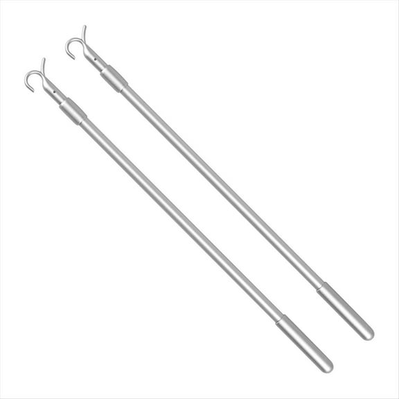 Easy Pull Telescopic Draw Blind Tilt Wand, 13-24in Length Adjustable Blinds Rod, Down & Up Clothes Hanger Hook Pole 2pcs