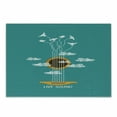 thumbnail image 1 of Guitar Cutting Board, Abstract Music Themed with Birds on Strings and Clouds Illustration, Decorative Tempered Glass Cutting and Serving Board, Small Size, Turquoise Marigold White, by Ambesonne, 1 of 1