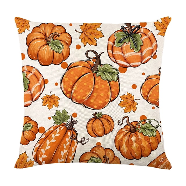 Décorations d'Halloween Intérieures et Extérieures Offres de Liquidation 2025!Pcksrro Housse de Coussin de Festival de Récoltes de Citrouilles Automne Action de Grâce Housse de Coussin de Fête Décorative pour Canapé