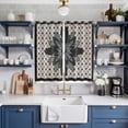 thumbnail image 2 of Retro Flowers Kitchen Curtains Window Panels, Boho Ethnic Retro Abstract Florals Grid Insulated Window Treatment Curtain, Grommet Curtains for Bedroom/Living Room/Bathroom, 2 Piece 52"Wx84"L, 2 of 8
