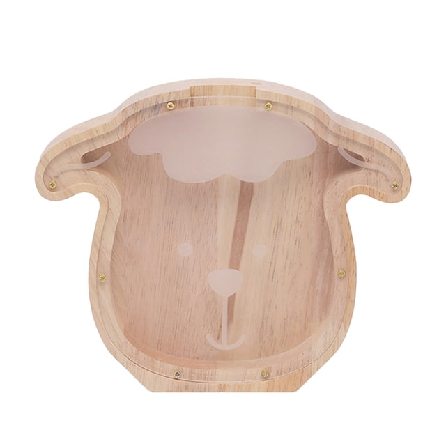 Fiudx Alcancía de Madera con Diseño de Animales, Construcción de Madera de Haya, Ventana de Acrílico Transparente, Decoración Funcional para Escritorio, Uso En Casa o En La Oficina, Regalo Perfecto p