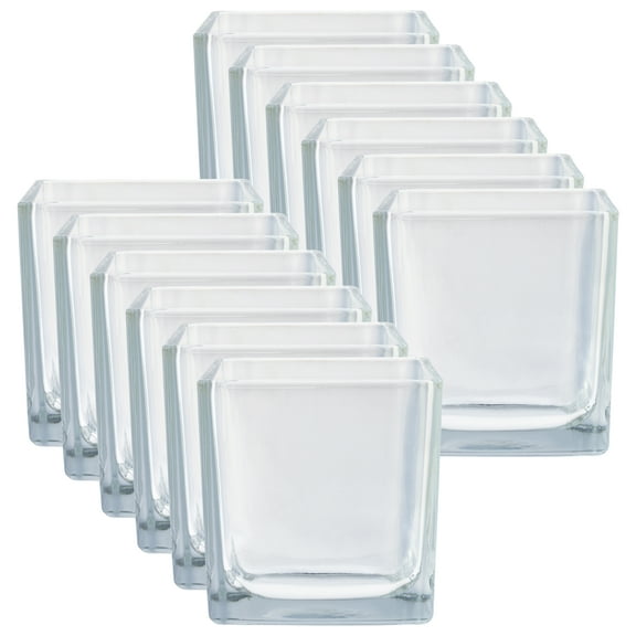 12 Pack: 3" Square Glass Vase by Ashland