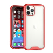 For Apple iPhone 11 (6.1") Colored Shockproof Transparent Hard PC + Rubber TPU Hybrid Bumper Shell Thin Slim Protective Cover ,Xpm Phone Case [ Clear / Red ]