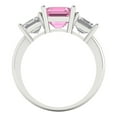 thumbnail image 4 of Clara Pucci 14K White Gold 4ct Pink Three-Stone Ring for Women, 4 of 7