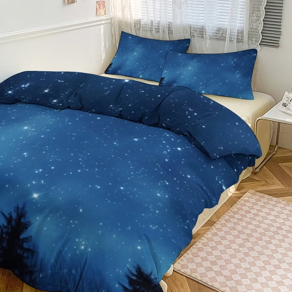 Galaxy Star Outer Space Bedding Set with Zipper Closure for Girls & Boys
