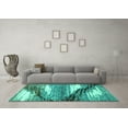 thumbnail image 3 of Ahgly Company Indoor Square Abstract Turquoise Blue Modern Area Rugs, 8' Square, 3 of 4