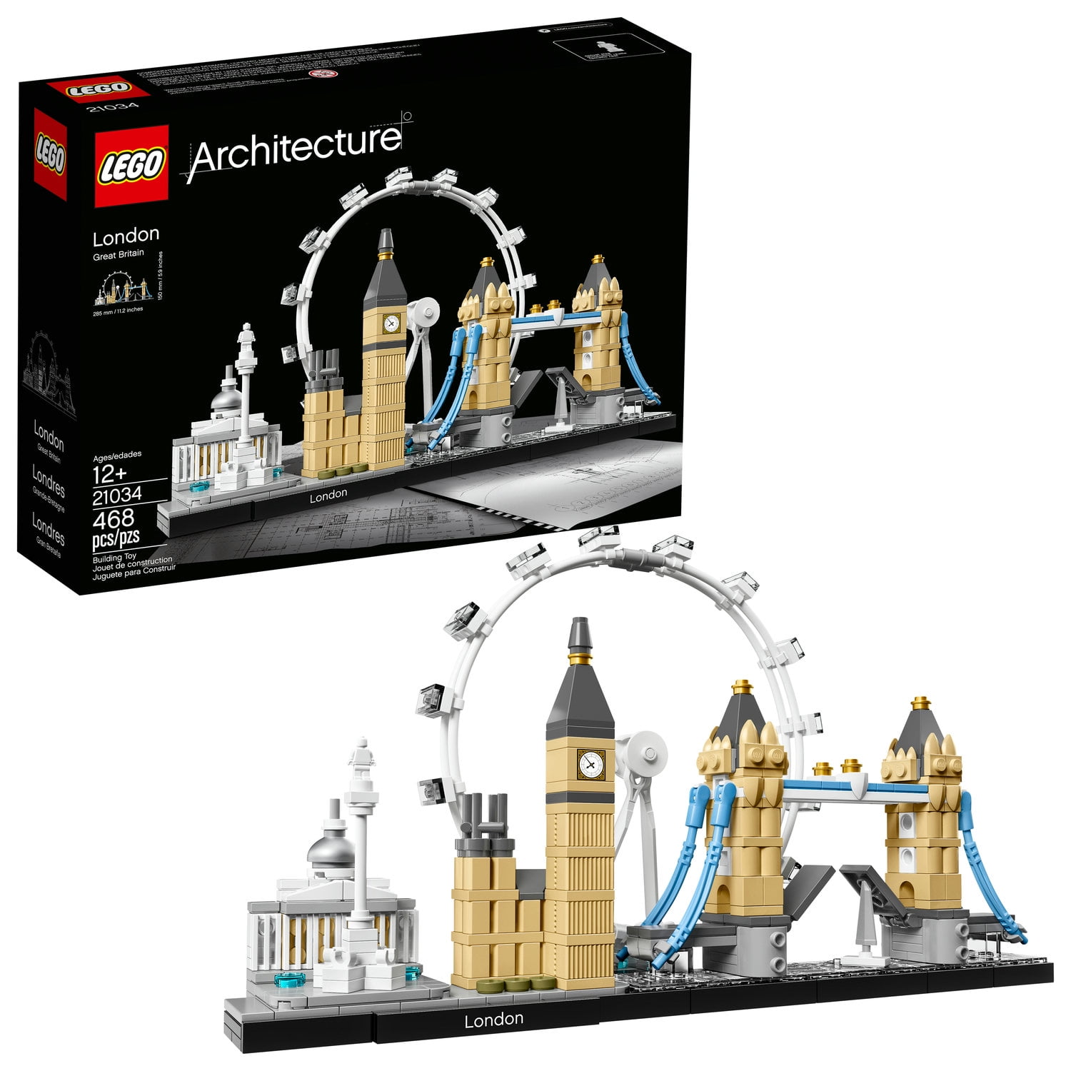 Architecture Building Set London Big Ben Tower Bridge Model Building Block Brick 