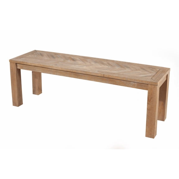 Alpine Furniture Aiden Wood Dining Bench in Weathered Natural (Brown)