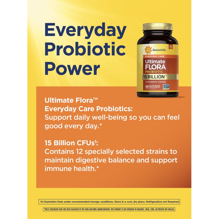 Renew Life, Ultimate Flora Probiotic Capsules, 60 ct - Walmart.com