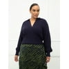 ELOQUII Elements Women's Plus Size Open Neck Polo Sweater