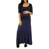 24-7 Comfort Apparel Women's Maternity Elbow Maxi Dress