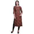 thumbnail image 1 of Bimba Robes Longues Droites pour Femmes à Imprimé, Manches 3/4, Vêtements Indiens, 1 of 6