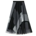 thumbnail image 1 of IROINNID Women's Plaid A-line Net Yarn Casual Skirt Full Elastic Waist Long Print Skirt, 1 of 5