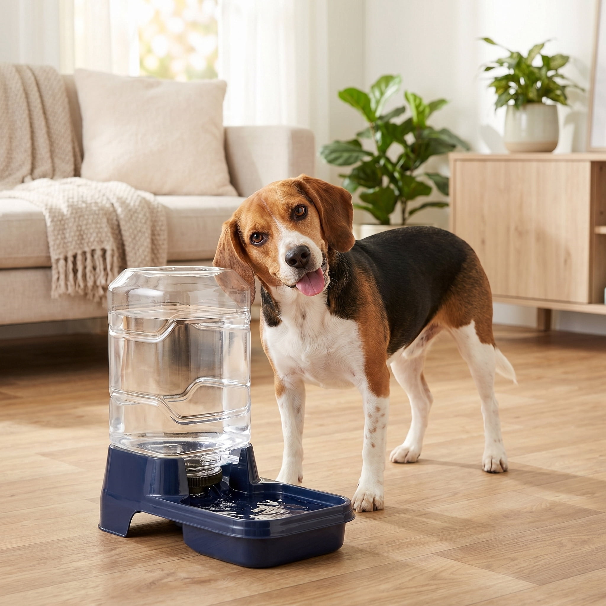 Vibrant Life Gravity Waterer for Medium Pets, 1.2 gal, Navy