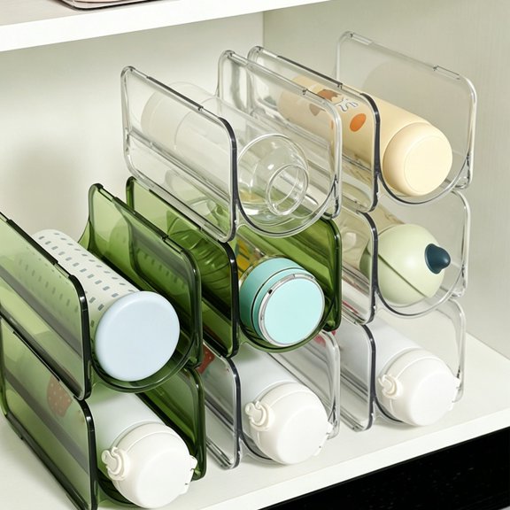 1Pc Clearance Under $5 Stackable Cup Holder Filter Bag Plastic For Kitchen Filtering Liquid Bag White Stackable Bottle Organizer (D)