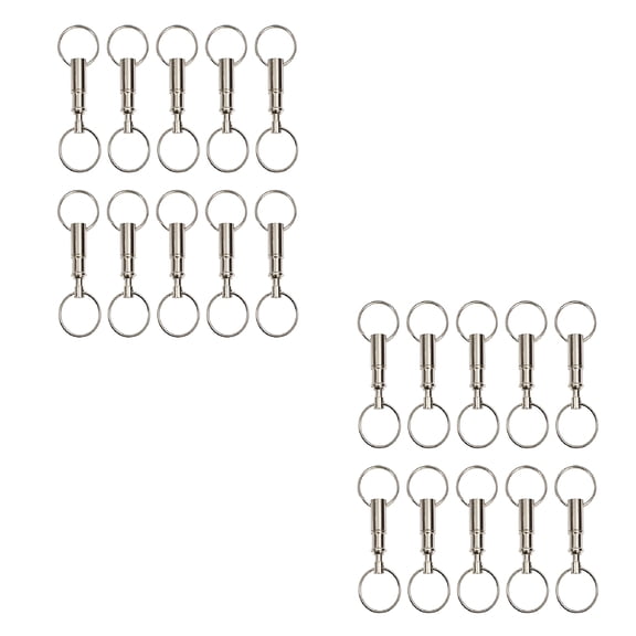 DESIGNICE 10-20 Pcs Handy Basics Quick Release Key Detachable Pull Apart Ring Keychain