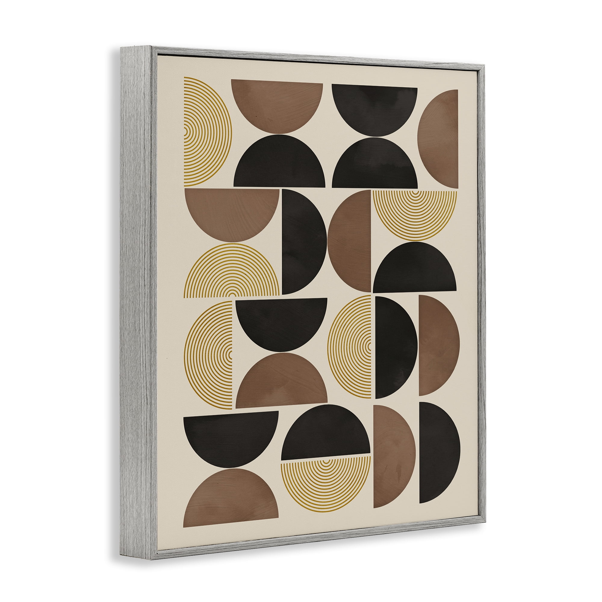 Stupell Industries Midcentury Geometric Arches Abstract Painting Gray Framed Art Print Wall Art, 11 x 14