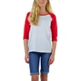 thumbnail image 6 of ToBeInStyle Women's Classic Cotton Baseball T-Shirts - White/Red - Medium, 6 of 6