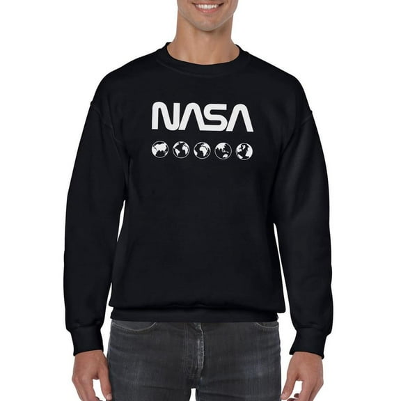NASA Nasa Planet Earth Banner Sweatshirt Men -NASA Designs, Male x-Large
