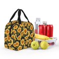 thumbnail image 4 of Yiaed Vintage Black Plaid Sunflower Print Insulated Lunch Bag Reusable Cute Tote Lunch Box, Leakproof Cooler Lunch Bags for Work Office Travel School Picnic, 4 of 5