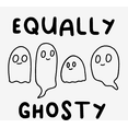 thumbnail image 2 of "Equally Ghosty" Kids Halloween Cartoon Ghosts Adult White Crew Neck Short Sleeve Tee-Large, 2 of 2
