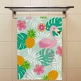 thumbnail image 4 of Coolnut Fingertip Hand Towels, Set of 2 Pcs Cute Flamingo and Tropical Elements Absorbent Face Bath Towels for Bathroom Kitchen, 30"x15", 4 of 6