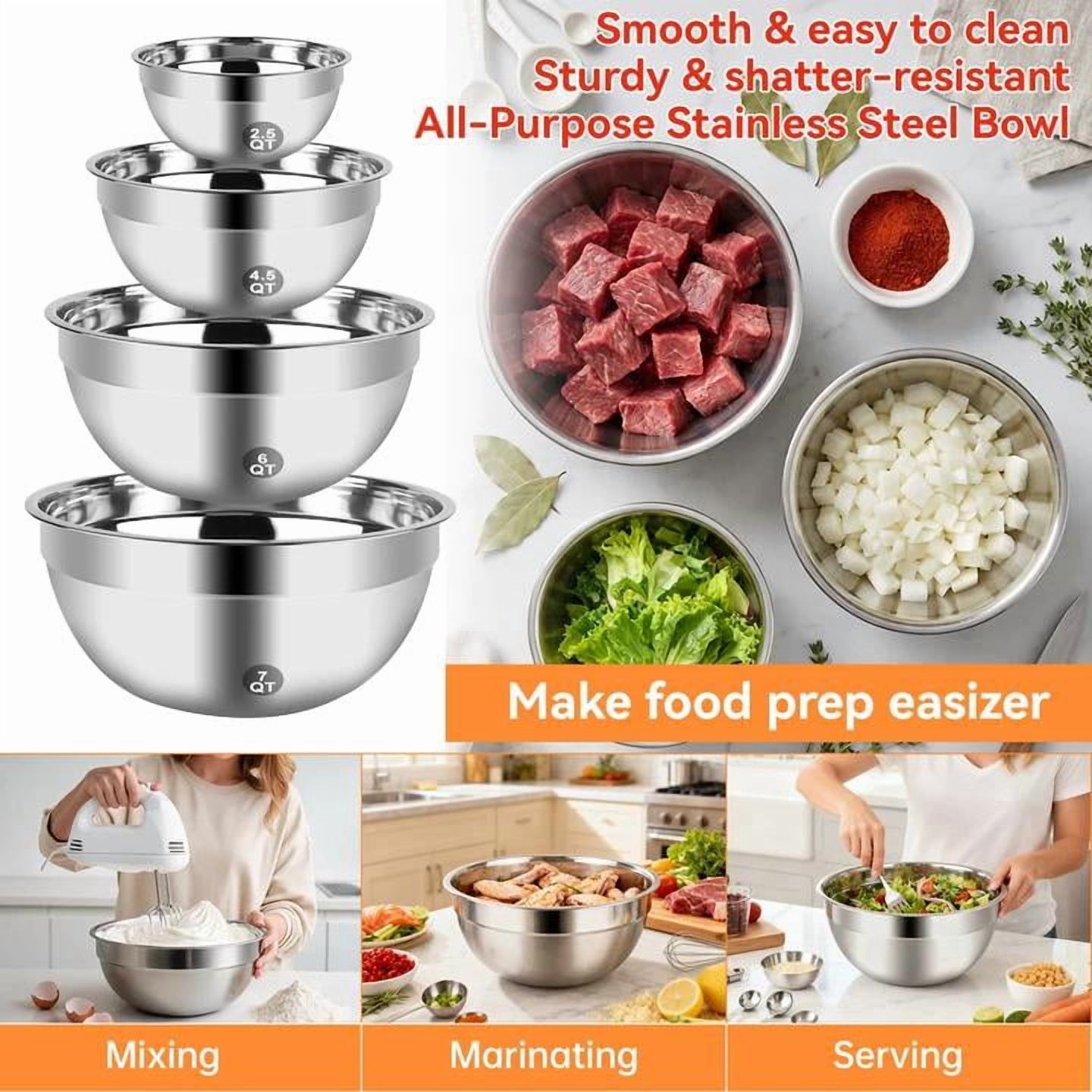 Kosbon 5-Speed Electric Hand Mixer with Stainless Steel Bowls photo 7