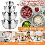 KOSBON Electric Hand Mixer Mixing Bowls Set, Upgrade 5-Speeds Mixers with Silver Nesting Stainless Steel Mixing Bowl, Measuring Cups and Spoons Whisk Blender - Baking Supplies for Cooking