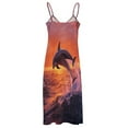 thumbnail image 4 of Sunset Jumping Dolphin Fine Art Sleeveless Dress Summer Dress Woman 2025, 4 of 6
