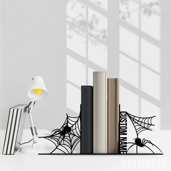 Glowneon Custom Spider Bookend, Book Nook Decor, Table Book Ends Sign