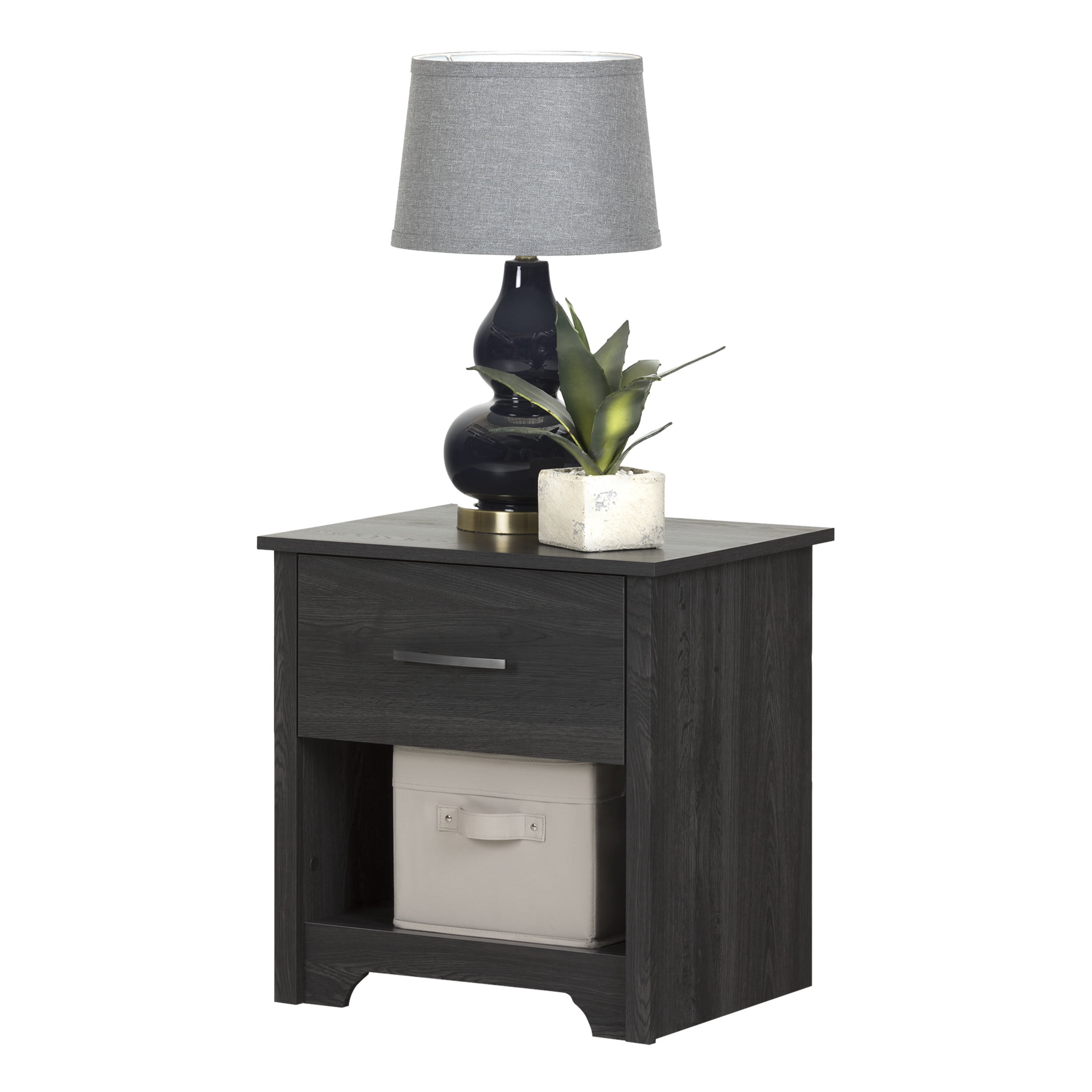 South Shore Fusion, Contemporary Nightstand,  Gray