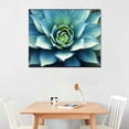 thumbnail image 2 of Nawypu Succulent Wall Art Living Room Cactus Wall Decor Turquoise Plant Leaf Pictures for Bedroom Light Blue Botanical Painting Agave Flower Canvas Artworks Kitchen Home Decorations 20x16 inch, 2 of 4