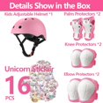 thumbnail image 2 of Set de Casco Infantil FiveColor&Co con Protectores Rosado Unicornio, 2 of 9