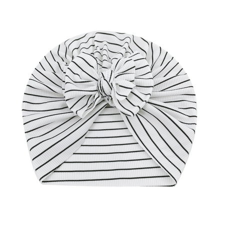 

Toddler Baby Boys Girls Hat Stretch Striped Bow Breathable Hat Caps Headwear 3 Years