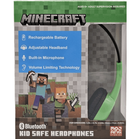 Minecraft Bluetooth Kid Safe Headphones
