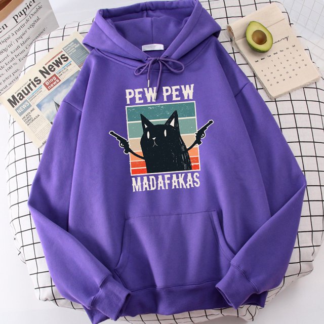 Pew Pew Madafaks lindo divertido impreso sudadera hombres otoño cuello redondo con capucha moda sudaderas con capucha de gran tamaño moda Casual chándal