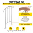 thumbnail image 5 of BENTISM Wrought Iron Handrail Fits 1 or 2 Steps for Outdoor Steps Railing White, 5 of 10